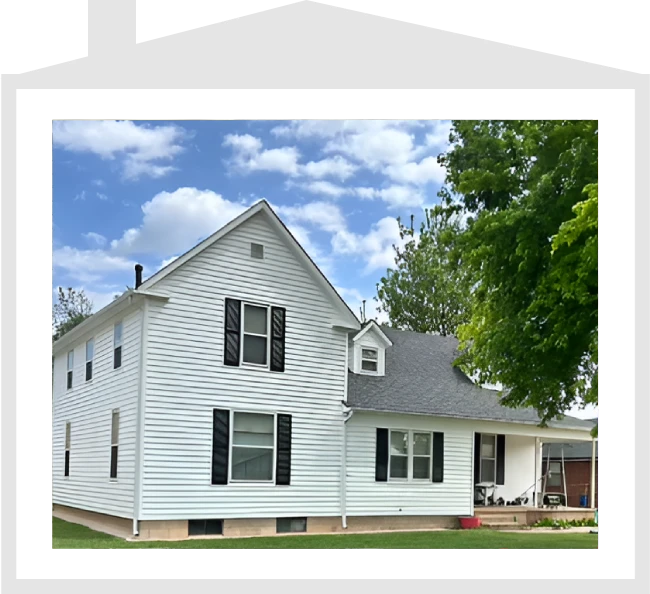 Siding repair work in progress
